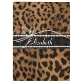 Trendy chic girly bruinrode luipaard klembord (Achterkant)