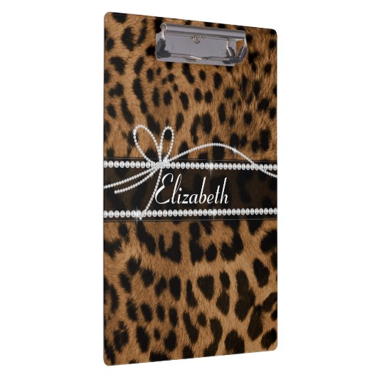Trendy chic girly bruinrode luipaard klembord (Rechts)