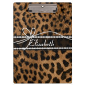 Trendy chic girly bruinrode luipaard klembord (Voorkant)