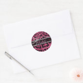 Trendy chic girly faux hot roze leopard animal ronde sticker (Envelop)