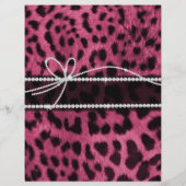 Trendy chic girly faux hot roze luipaard flyer (Achterkant)