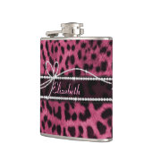 Trendy chic girly faux hot roze luipaard heupfles (Links)