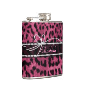 Trendy chic girly faux hot roze luipaard heupfles (Rechts)