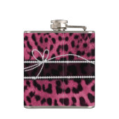 Trendy chic girly faux hot roze luipaard heupfles (Achterkant)