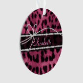 Trendy chic girly faux hot roze luipaard ornament (voorkant)