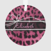 Trendy chic girly faux hot roze luipaard ornament (achterkant)