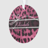 Trendy chic girly faux hot roze luipaard ornament (voorkant)
