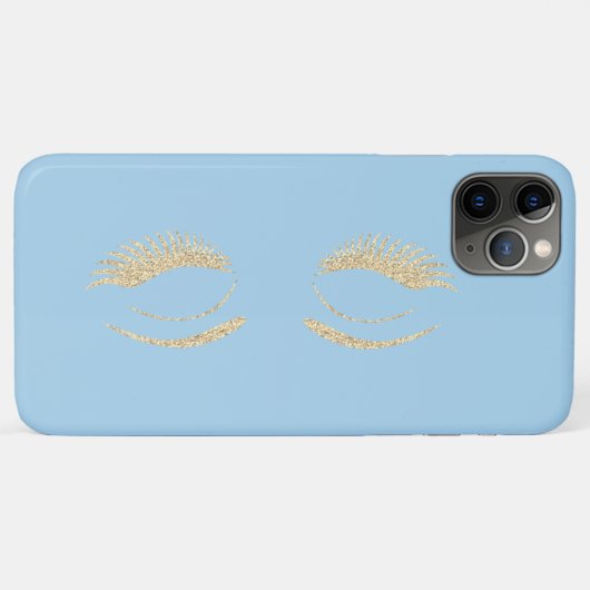 Trendy Chic Glitter Gold Faux Lashes Case-Mate iPhone Case (Achterkant (horizontaal))