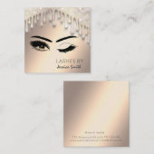 Trendy chic gold glittery druppelt de make-up wink vierkante visitekaartje (Voorkant / Achterkant)