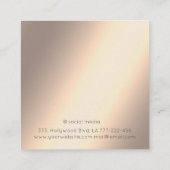 Trendy chic gold glittery druppelt de make-up wink vierkante visitekaartje (Achterkant)