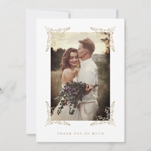 Trendy Chic Golden Lace Thank You Wedding Guests (Voorkant)
