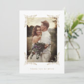 Trendy Chic Golden Lace Thank You Wedding Guests (Staand voorkant)