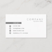 Trendy Chic Gray Contemmodern White Visitekaartje (Achterkant)