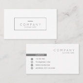 Trendy Chic Gray Contemmodern White Visitekaartje (Voorkant / Achterkant)