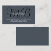 Trendy Chic Gray Monogram Consultant Visitekaartje (Voorkant / Achterkant)
