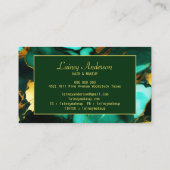 Trendy chic Green yellow Gold faux marble Visitekaartje (Achterkant)