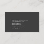 Trendy Chic Grey Blue Beige Monogram Visitekaartje (Achterkant)