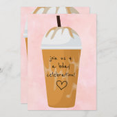 Trendy Chic Iced Coffee Pink Birthday Party Kaart (Voorkant / Achterkant)