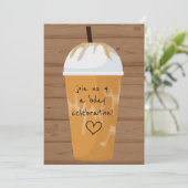 Trendy Chic Iced Coffee Wood Birthday Party Kaart (Staand voorkant)