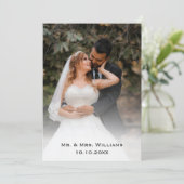 Trendy Chic Klassiek Bruid En Bruidegom Huwelijksf Bedankkaart (Staand voorkant)