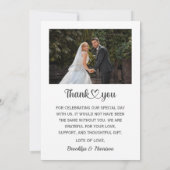 Trendy Chic Klassiek Bruid En Bruidegom Huwelijksf Bedankkaart (Achterkant)