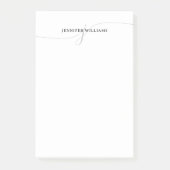 Trendy Chic Minimalist Black Grey Script Monogram Post-it® Notes (Voorkant)