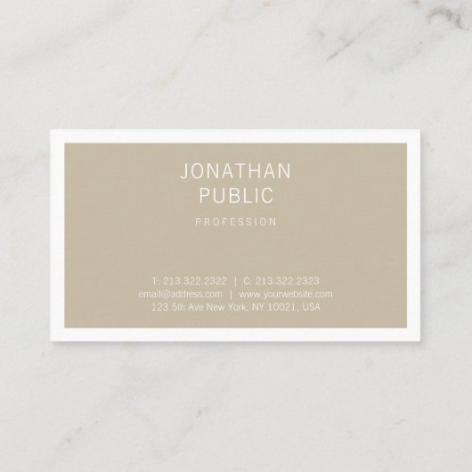 Trendy Chic Minimalist Design Simple Plain Stijlvo Visitekaartje (Achterkant)