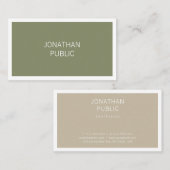 Trendy Chic Minimalist Design Simple Plain Stijlvo Visitekaartje (Voorkant / Achterkant)