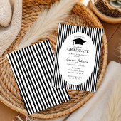 Trendy Chic Minimalistische Streep Afstuderen Kaart