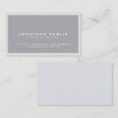 Trendy Chic Modern Minimalist Design Grey Plain Visitekaartje (Voorkant / Achterkant)