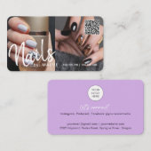 Trendy chic modern QR-codenagels foto Business Bu Visitekaartje (Voorkant / Achterkant)