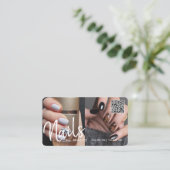 Trendy chic modern QR-codenagels foto Business Bu Visitekaartje (Staand voorkant)
