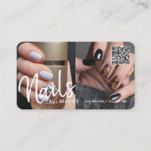Trendy chic modern QR-codenagels foto Business Bu Visitekaartje (Voorkant)