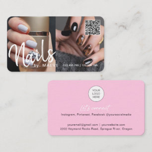 Trendy chic modern QR-codenagels foto Business Bu Visitekaartje