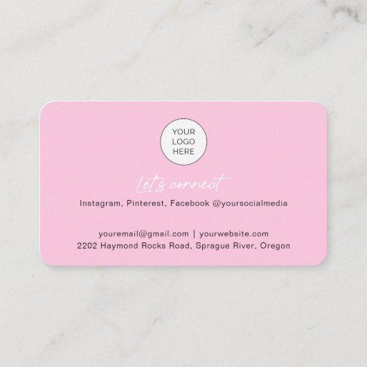 Trendy chic modern QR-codenagels foto Business Bu Visitekaartje (Achterkant)