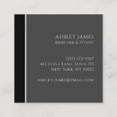 Trendy Chic Modern Red Floral Designer Stylist Vierkante Visitekaartje (Achterkant)