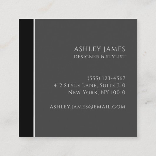 Trendy Chic Modern Red Floral Designer Stylist Vierkante Visitekaartje (Achterkant)