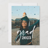 Trendy Chic Modern Typography Photo Afstuderen Kaart (Voorkant)