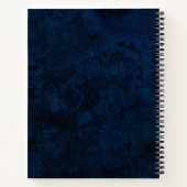 Trendy Chic Navy Blue Gold Name Notitieboek (Achterkant)