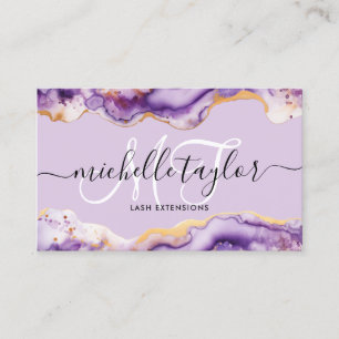 Trendy Chic Paarse Monogram Make-up Kunstenaar Haa Visitekaartje