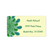 Trendy Chic Peacock Feathers Etiket (Voorkant)