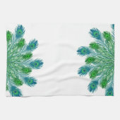 Trendy Chic Peacock Feathers Theedoek (Horizontaal)