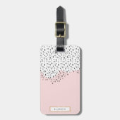 Trendy Chic Pink en Black Bagagelabel (Voorkant verticaal)