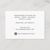 Trendy Chic Pink Script Powder make up kunstenaar Visitekaartje (Achterkant)