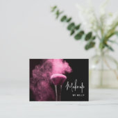 Trendy Chic Pink Script Powder make up kunstenaar Visitekaartje (Staand voorkant)