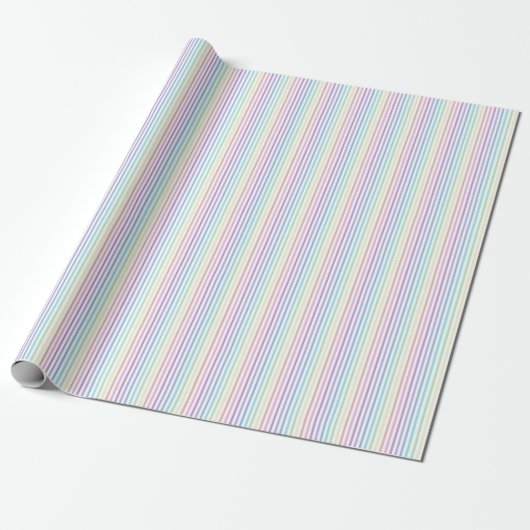 Trendy Chic Rainbow Stripes Cadeaupapier (Uitgerold)