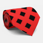 Trendy & Chic rood & zwart streeppatroon Stropdas (Opgerold)