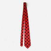 Trendy & Chic rood & zwart streeppatroon Stropdas (Achterkant)