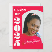 Trendy Chic Script Roze Afstudeerfeest Kaart (Voorkant)