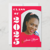 Trendy Chic Script Roze Afstudeerfeest Kaart (Voorkant)